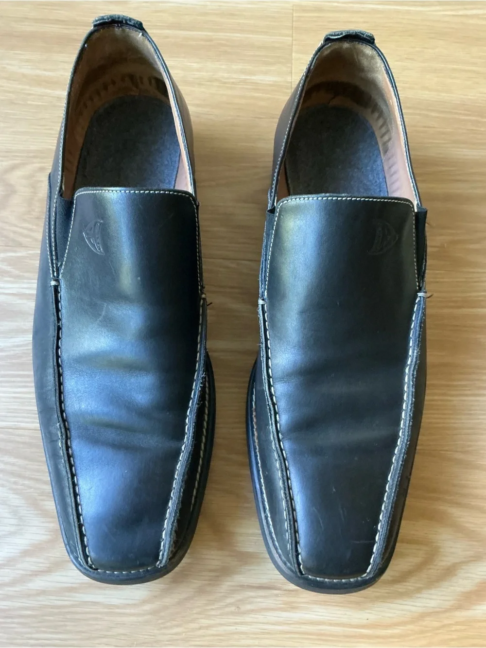 Michael Toschi Italian Men's Black Slip-On Leather Loafers Size 11